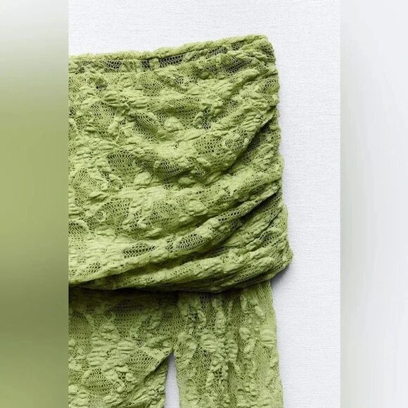 ZARA OFF THE SHOULDER LACE TOP - Picture 9 of 9